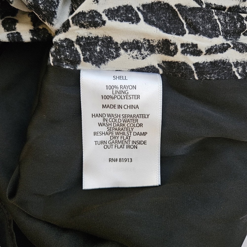 Plenty by Tracy Reese | Drop Waist Black & White Mini Dress | Size 8P - Picture 6 of 8